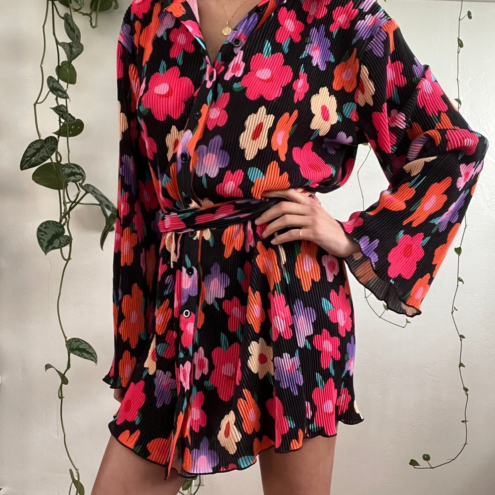 ABYOVRT Women’s Shirt Dress / Pleated Tunic / Harry Styles Concert Dress